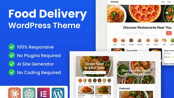 WordPress Food Delivery Theme preview