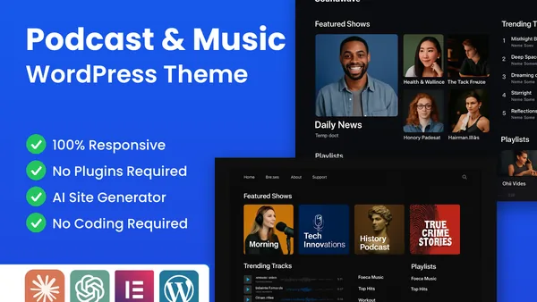 WordPress Podcast Theme preview