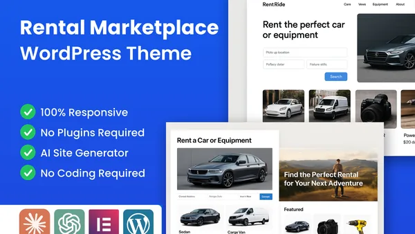 WordPress Rental Theme preview