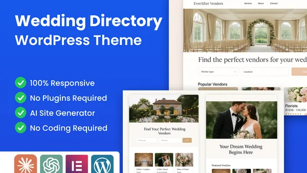 WordPress Wedding Directory Theme preview