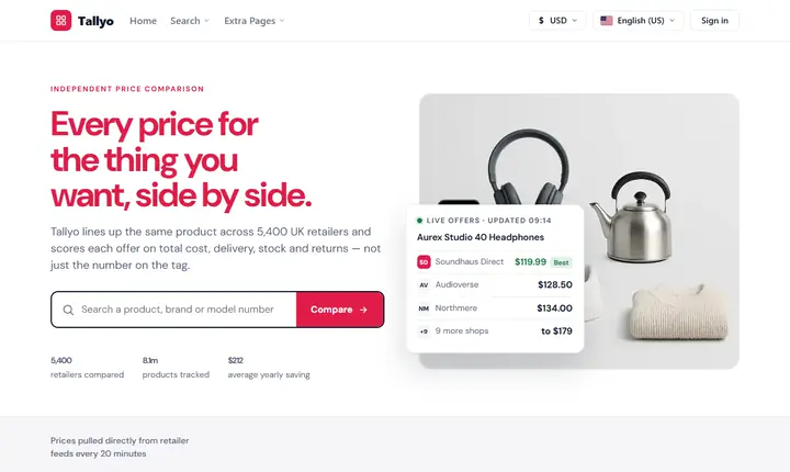 WordPress Price Comparison Theme preview