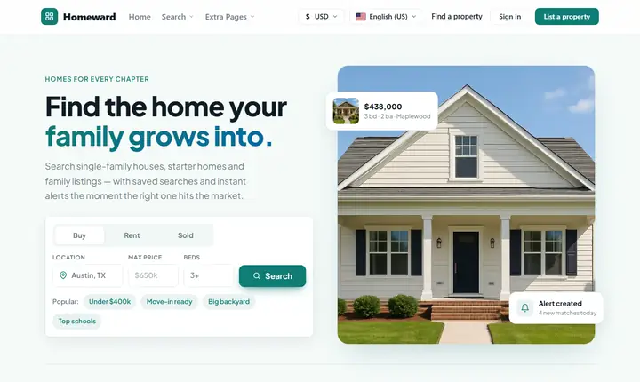 WordPress Real Estate Theme preview