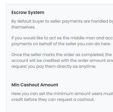Escrow System or User Payments