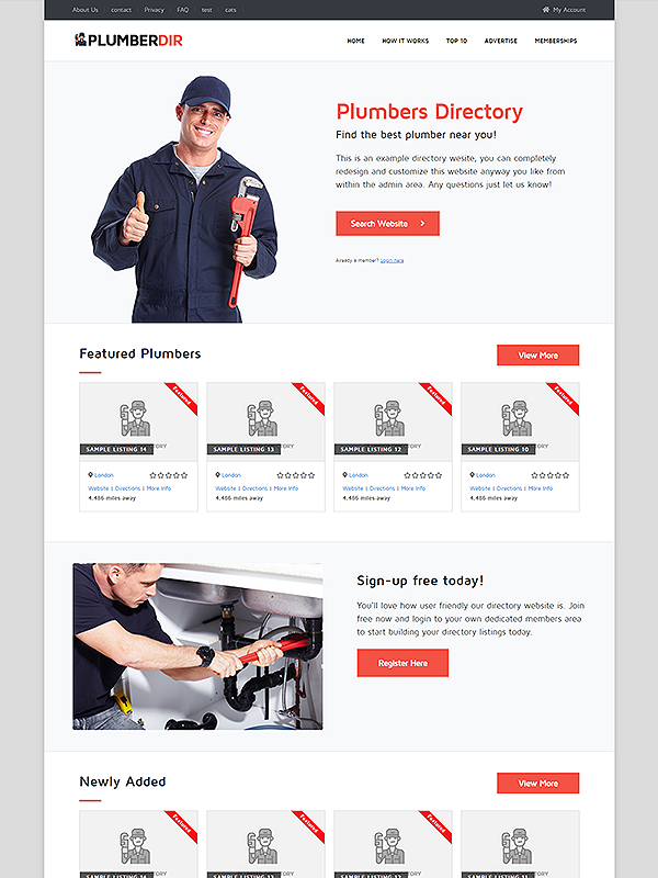 Plumber Directory Theme
