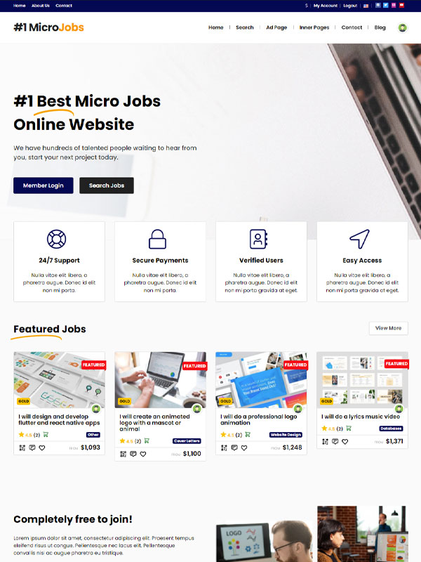 Micro Jobs Theme